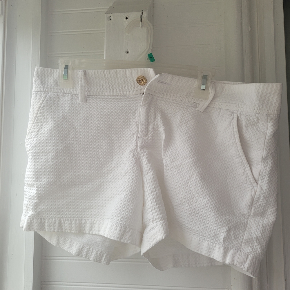 Lilly Pulitzer White Textured Shorts